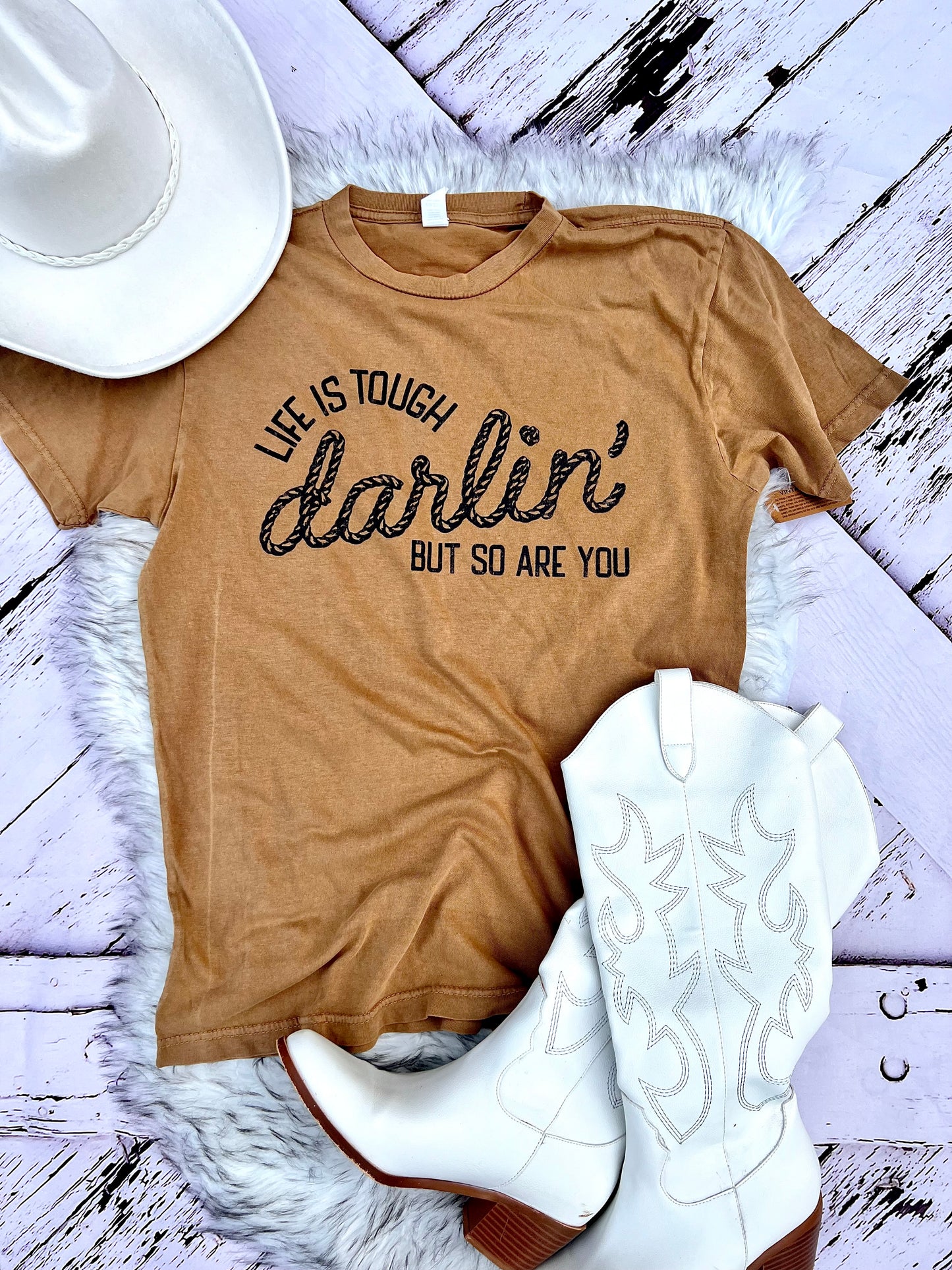 Life Is Tough Western Vintage Wash Tshirt