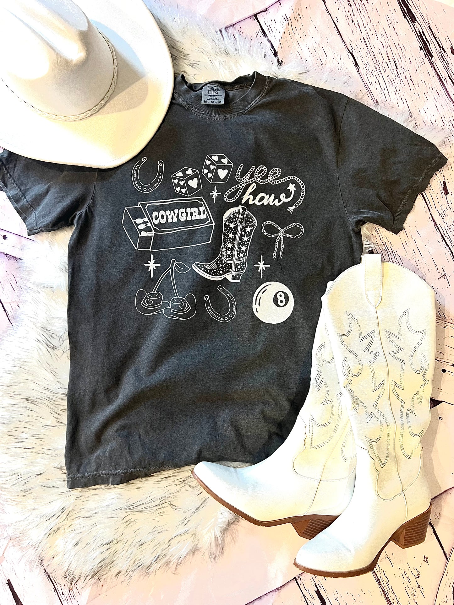 Cowgirl Matchbox Collage Tee