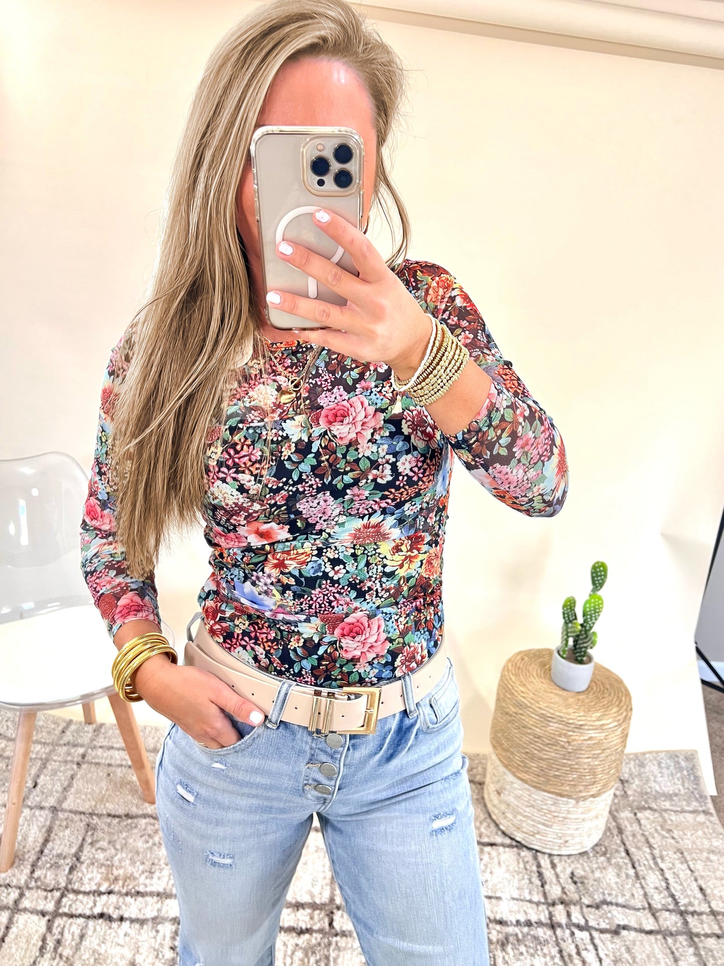 Risen Mid Rise Button Down Flare Jeans