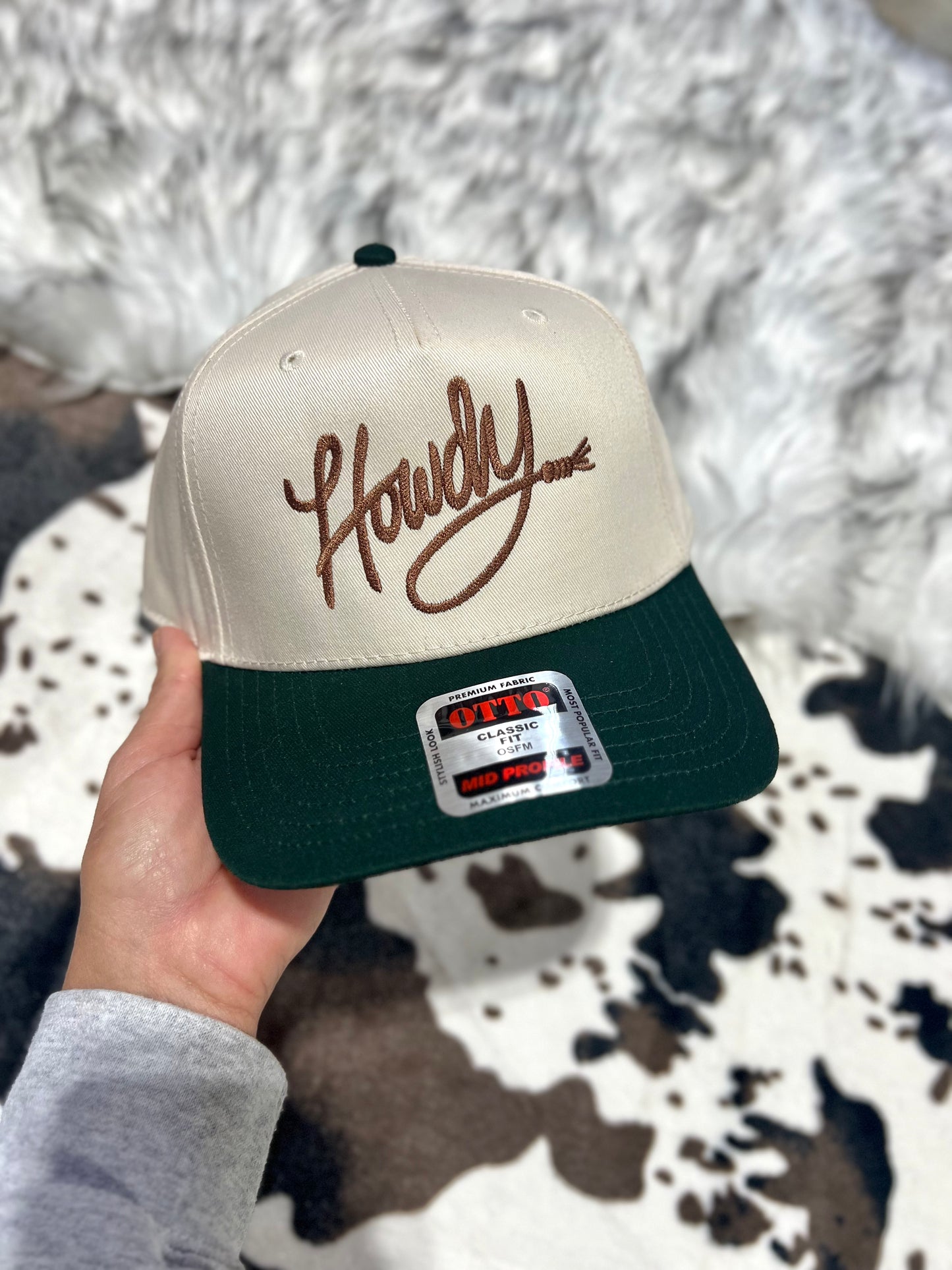 Howdy Rope on Green/Natural Hat