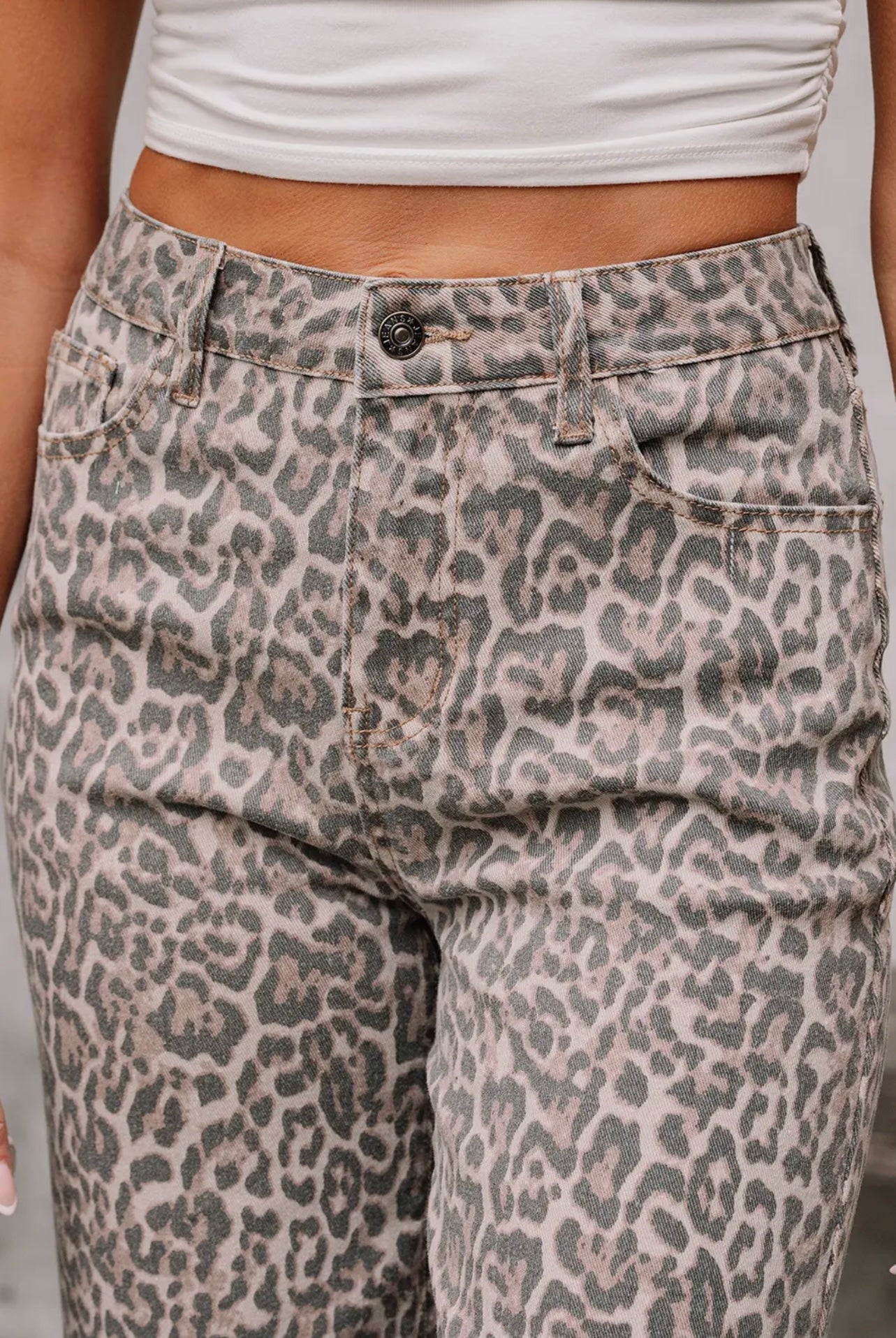 Leopard Jeans - Frayed Edge High Waist