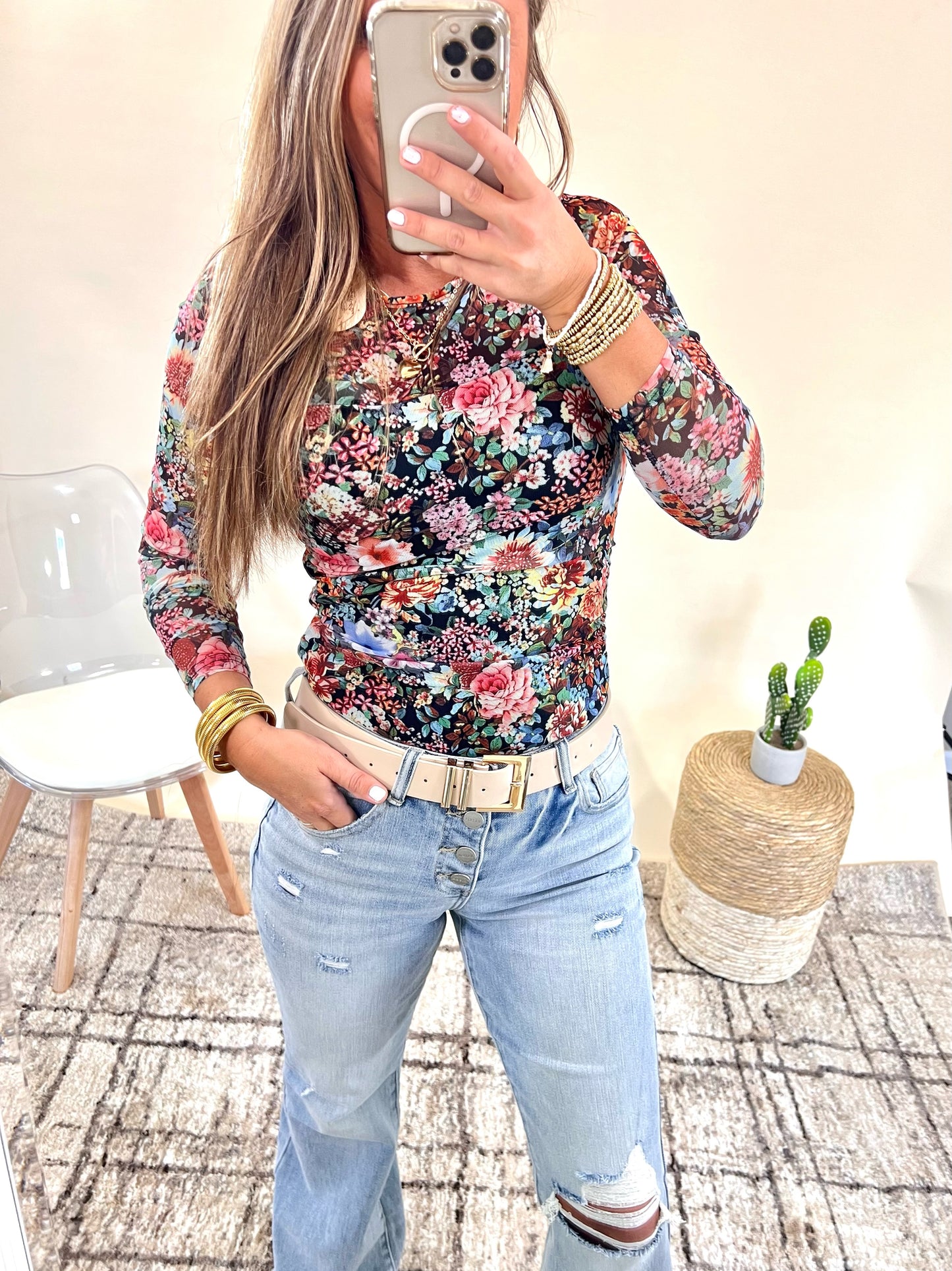 Risen Mid Rise Button Down Flare Jeans