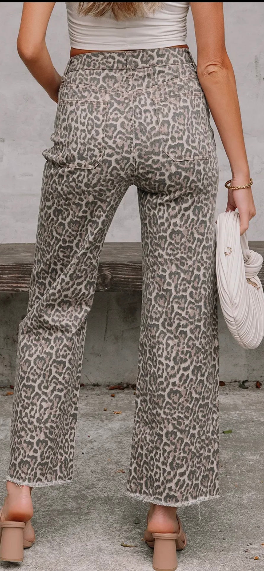 Leopard Jeans - Frayed Edge High Waist