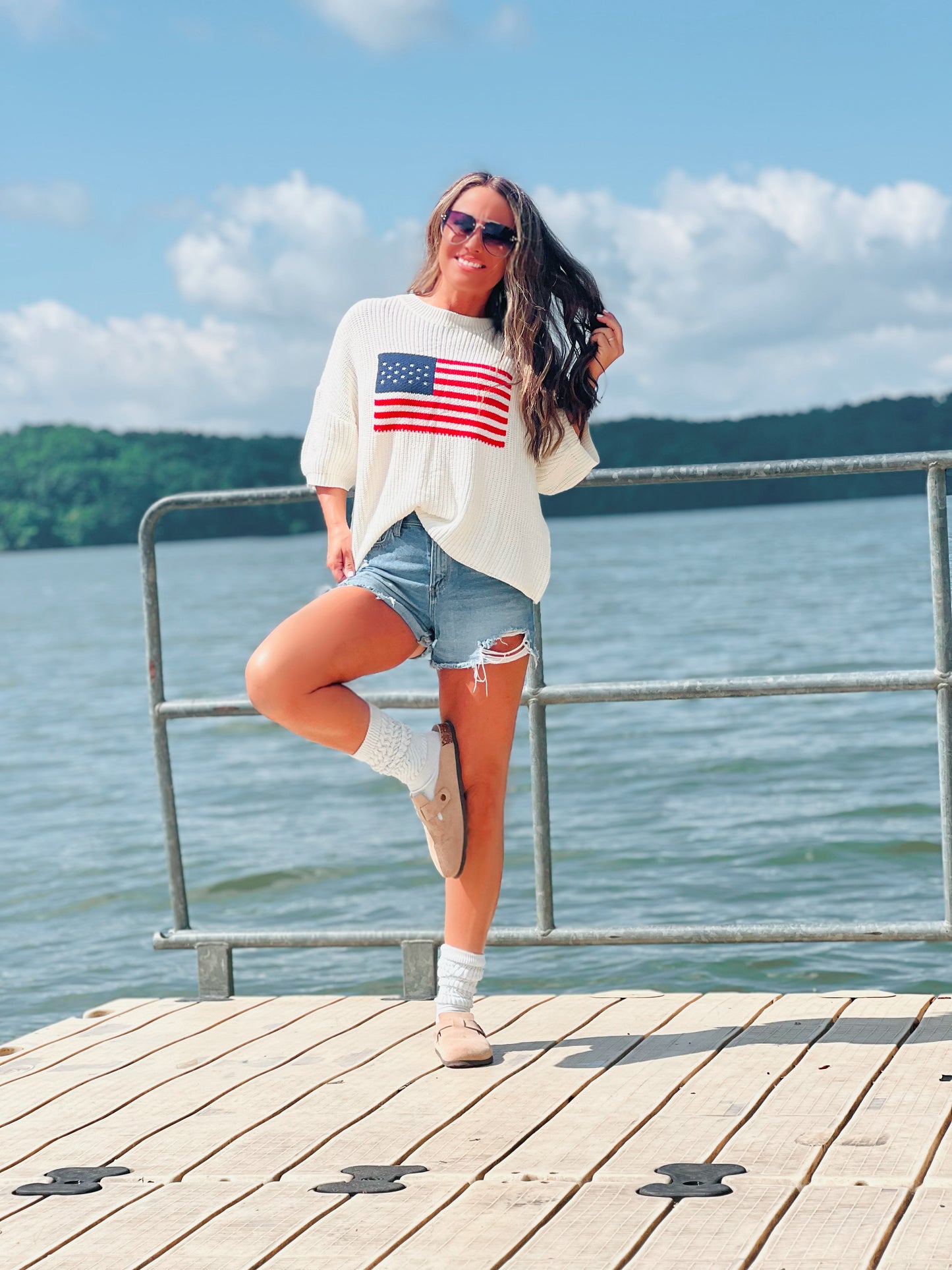 Flag Print Knit Sweater