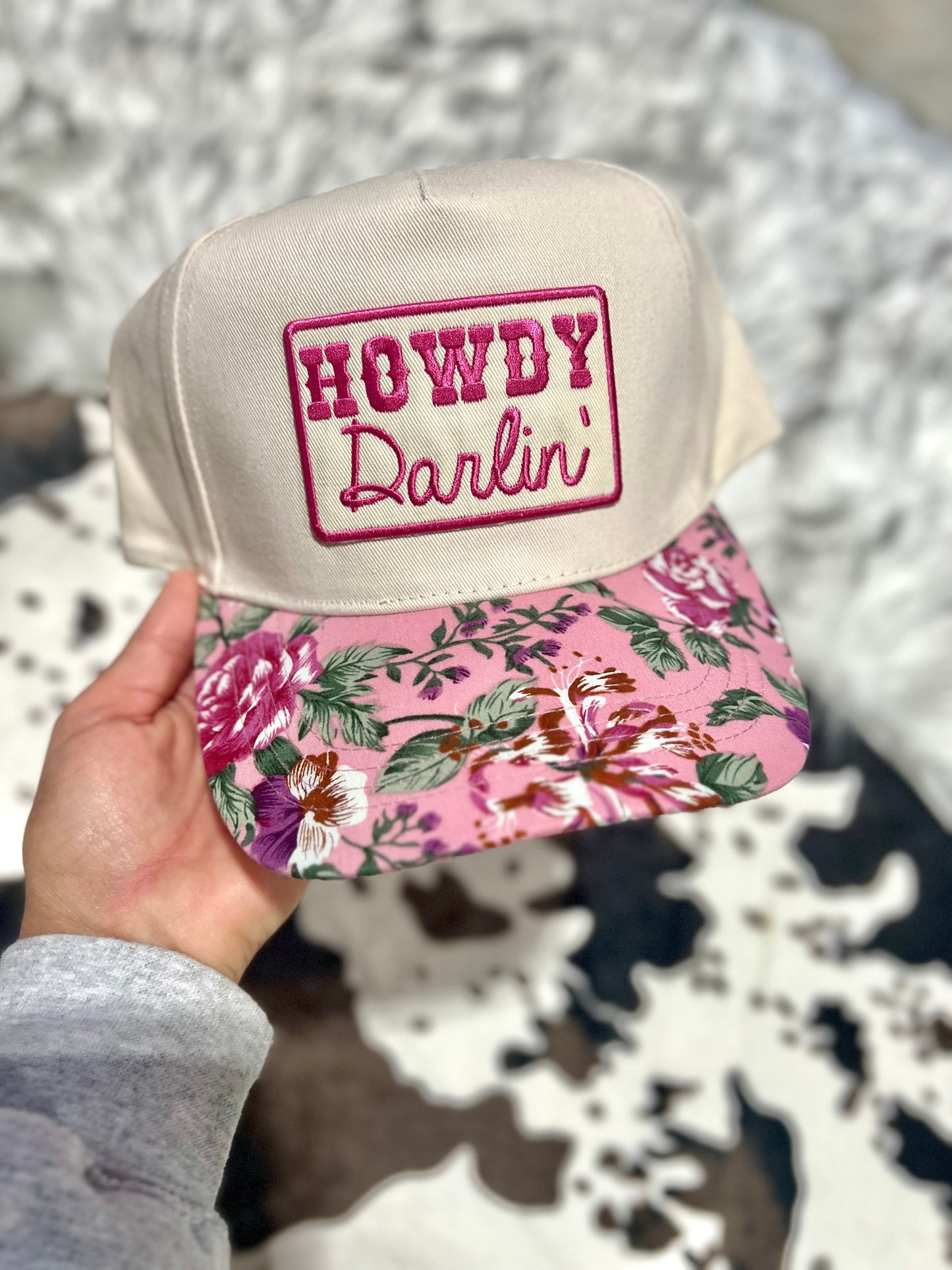 Howdy Darlin Pink Floral Hat