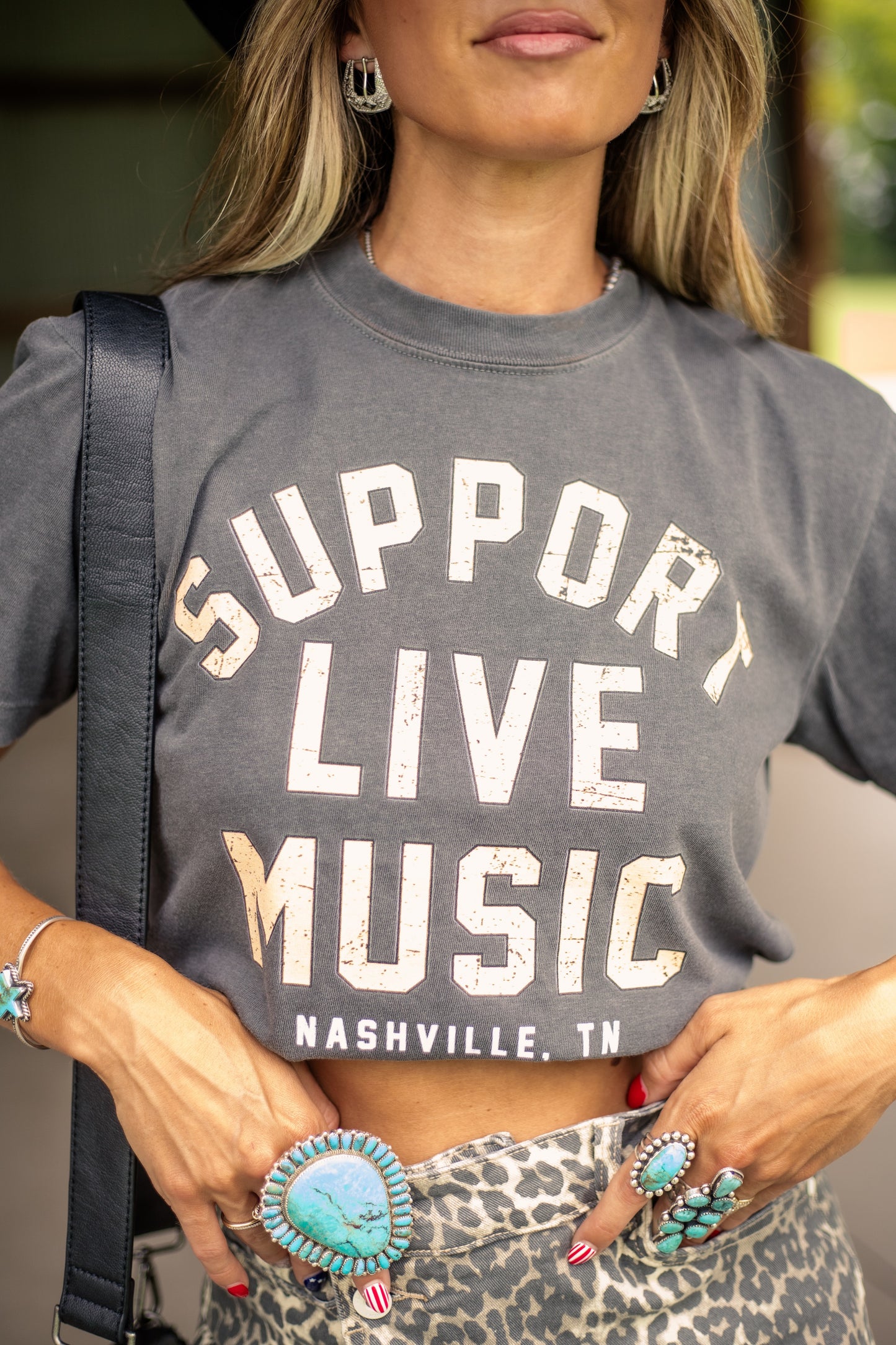 Support Live Music Boxy Cropped Tee