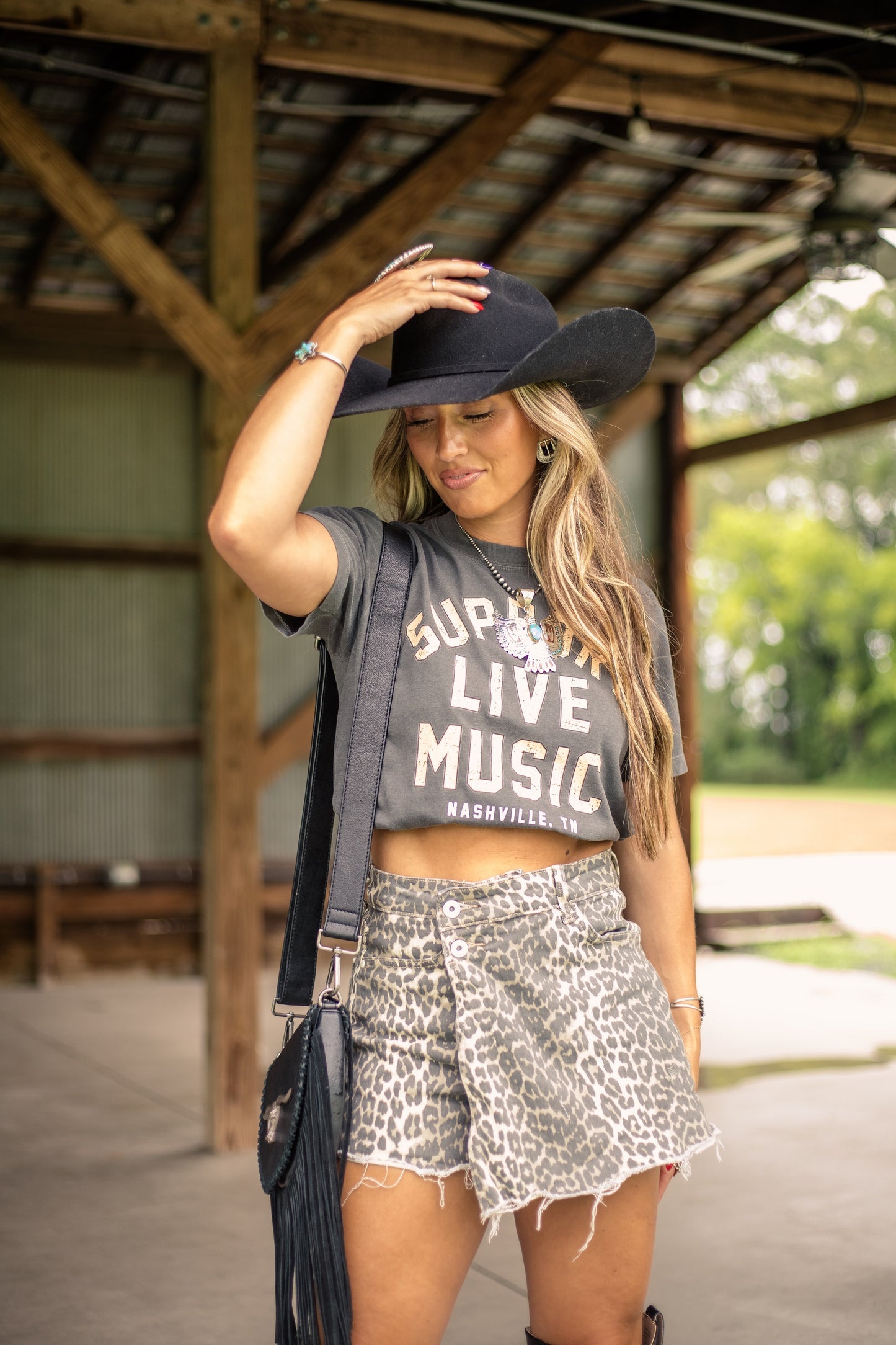 Support Live Music Boxy Cropped Tee